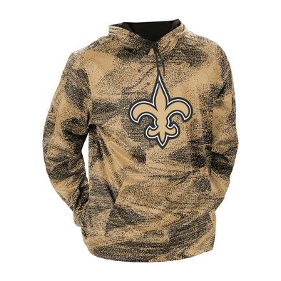 Zubaz NFL Men's New Orleans Saints Static Waves With Team Primary Logo Hoodie