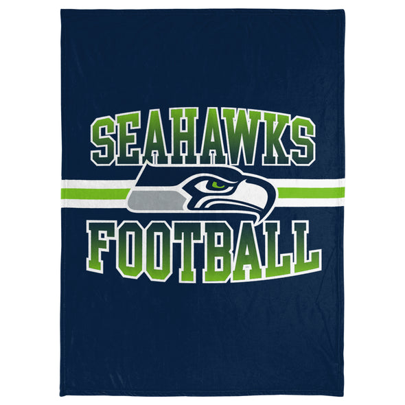 FOCO NFL Seattle Seahawks Stripe Micro Raschel Plush Throw Blanket, 45 x 60