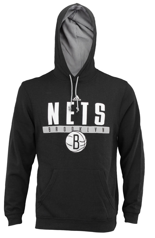 Adidas NBA Men's Brooklyn Nets Tipoff Playbook Pullover Hoodie, Black