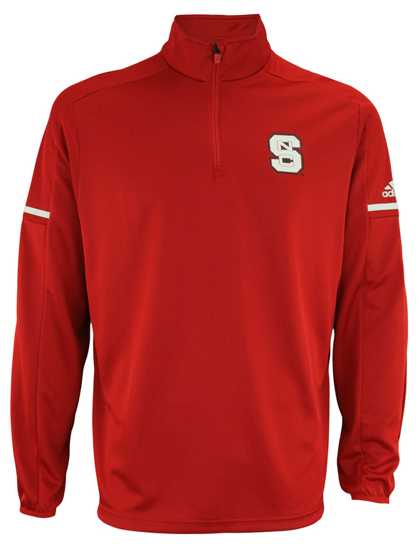 adidas NCAA Men's North Carolina State Wolfpack Team Logo 1/4 Zip Pullover, Red