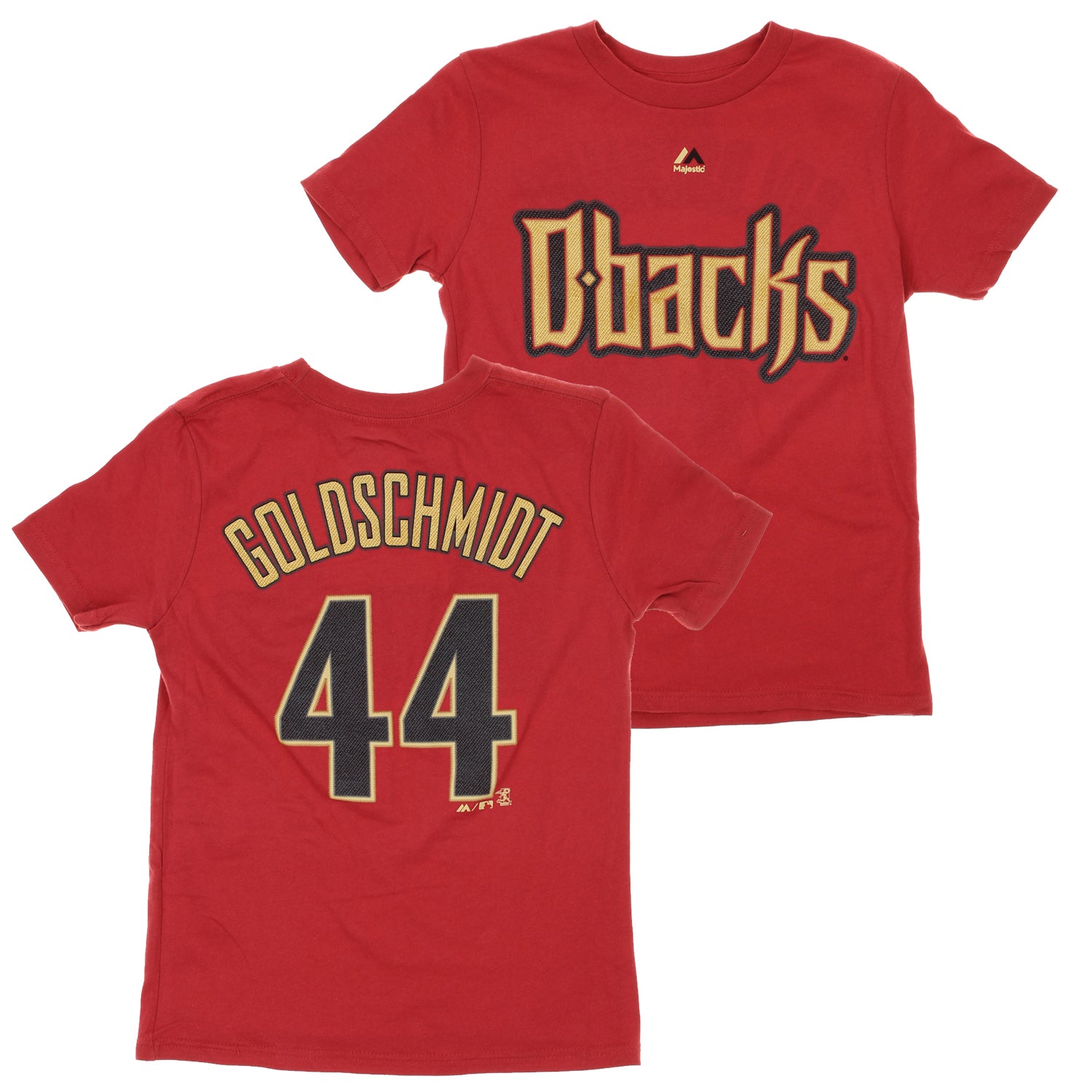Majestic MLB Kids Arizona Diamondbacks Paul Goldschmidt #44 Short Sleeve Player Tee, Red - Medium (5-6)