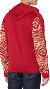 Zubaz Men's San Francisco 49ers Team Color Zebra Accent Full Zip Hoodie