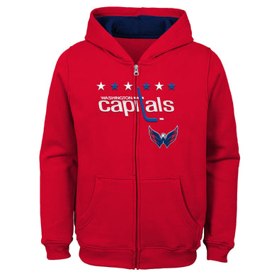 Outerstuff Washington Capitals NHL Boys Kids (4-7) Stated Full Zip Hoodie, Red