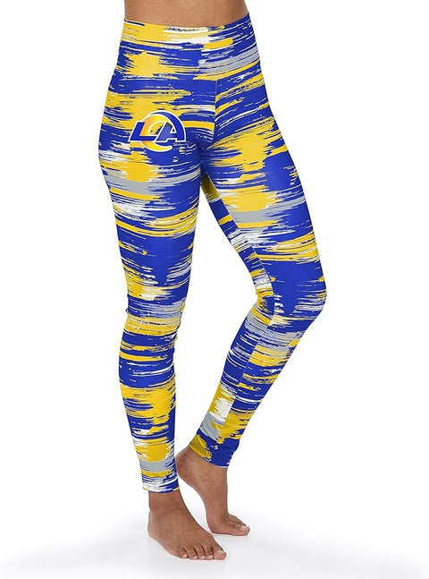 Zubaz NFL Women's Los Angeles Rams Brushed Paint Team Color Leggings