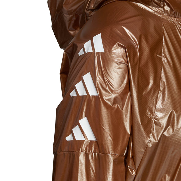 adidas Women's Pack W.N.D.Full Zip Hooded Wind Jacket, Copper Metalic