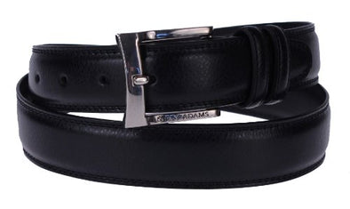 Stacy Adams 6-206 Genuine Leather Adjustable Belt, Polished Buckle, Black