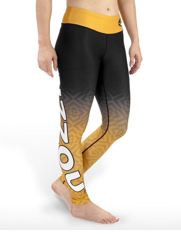 NCAA Women's Missouri Tigers Gradient Print Leggings, Black
