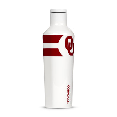 Corkcicle Oklahoma Sooners NCAA 2 Pack Canteen 16oz Modernist White Gym Stripe