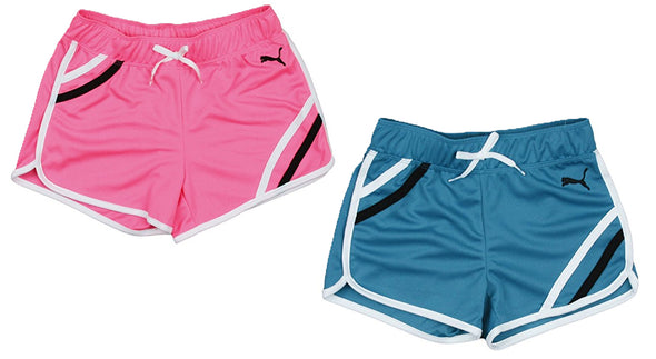 Puma Little Girls Mesh Gym Shorts, 2 Color Options