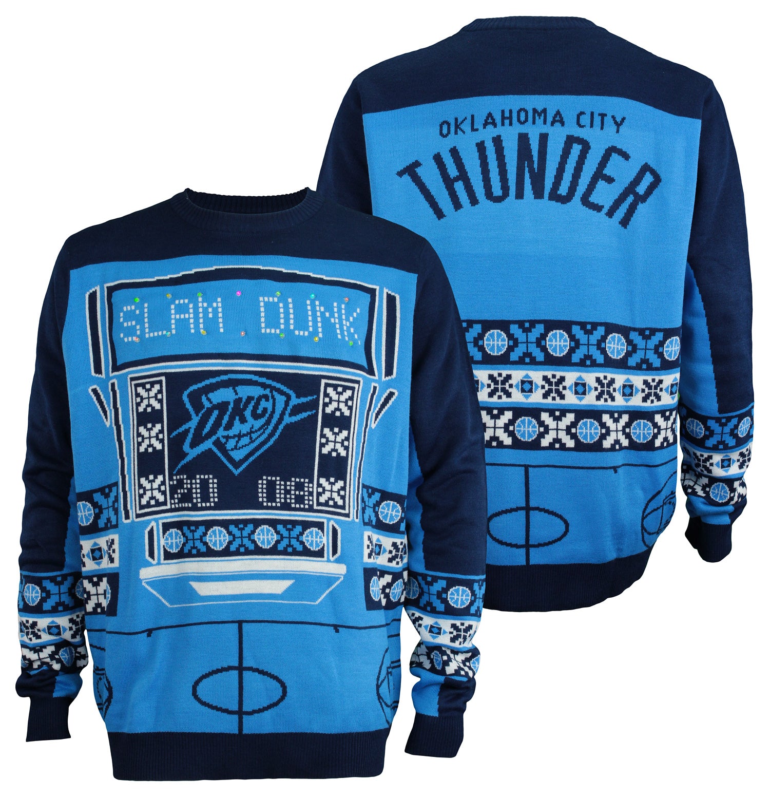 FOCO NBA Men's Oklahoma City Thunder Light Up Sweater, X-Large – Fanletic