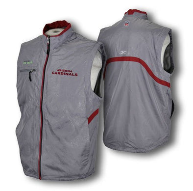 Reebok Mens Arizona Cardinals NFL Football Coaches Solar Vest, Full Zip