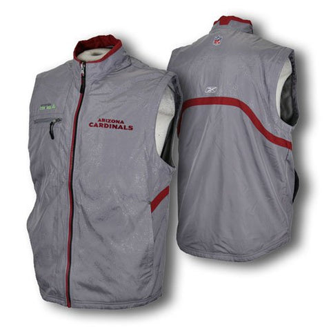 Reebok Mens Arizona Cardinals NFL Football Coaches Solar Vest, Full Zip