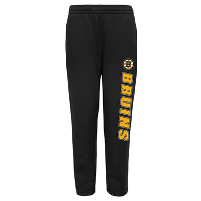 Outerstuff Boston Bruins NHL Boys Youth (8-20) Post Game Fleece Pant, Black