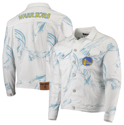 FISLL NBA Men's Golden State Warriors Team Classic Denim Jacket