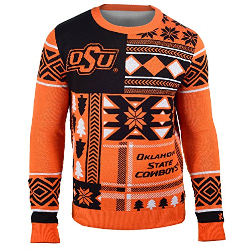 Forever Collectibles NCAA Men's Oklahoma State Cowboys Patches Ugly Sweater