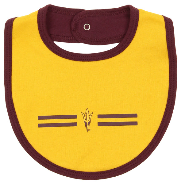 Outerstuff NCAA Newborn Arizona State Sun Devils Fair Catch 3 Piece Bib Set, 0-3M