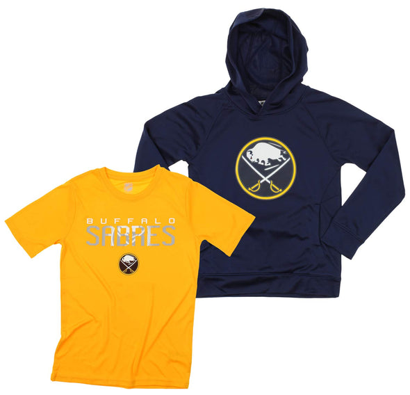OuterStuff NHL Youth Buffalo Sabres Team Performance Hoodie and Tee Combo Set