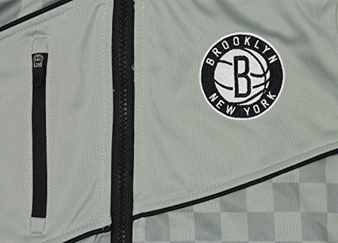 Zipway NBA Basketball Youth Brooklyn Nets Checkered Track Jacket, Grey