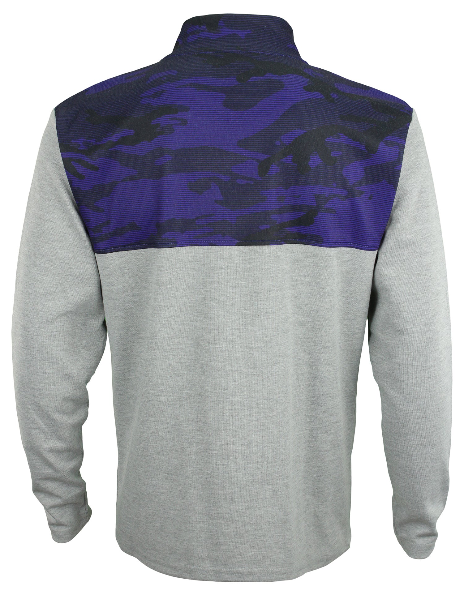 Zubaz Baltimore Ravens Gray Camo Lines Quarter Zip, Extra Large