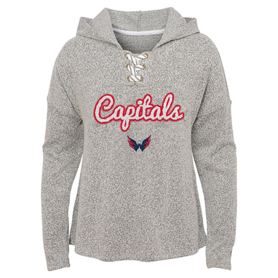 Outerstuff Washington Capitals NHL Girl's Youth (7-16) Zenith Pullover Long Sleeve Hoodie, Grey