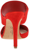Jessica Simpson Women's Chandra Slide Pump Open Back High Heel Shoe, Red Mousse