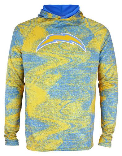 Zubaz NFL Men's Los Angeles Chargers Static Body  French Terry Hoodie