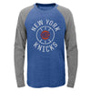 Outerstuff New York Knicks NBA Boys Kids (4-7) Fadeaway Long Sleeve Raglan Tee