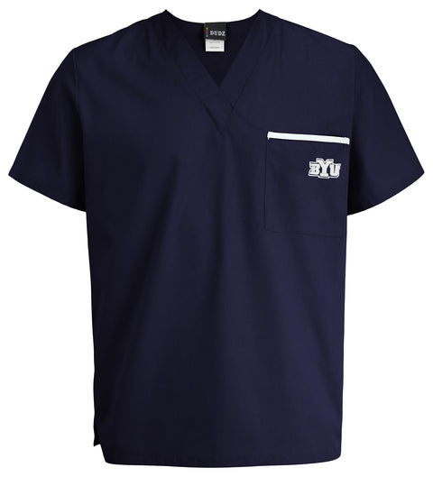 Fabrique Innovations NCAA Unisex BYU Cougars Team Color Scrub Top