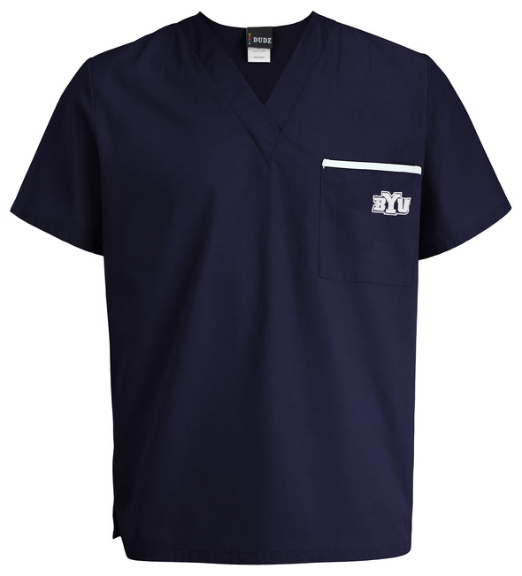 Fabrique Innovations NCAA Unisex BYU Cougars Team Color Scrub Top