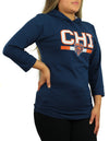 Zubaz NFL Women's Chicago Bears Solid Team Color Lightweight Pullover Hoodie