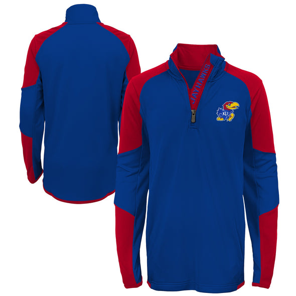 Outerstuff NCAA Youth Boys Kansas Jayhawks 1/4 Zip Pullover Top