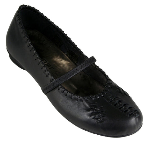 Tatami ADINA Ballet Flat With Strap Womens Shoes, Black Leather