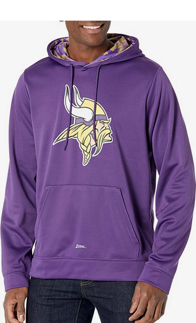 Zubaz Minnesota Vikings NFL Men's Team Color Hoodie with Team Camo Liner