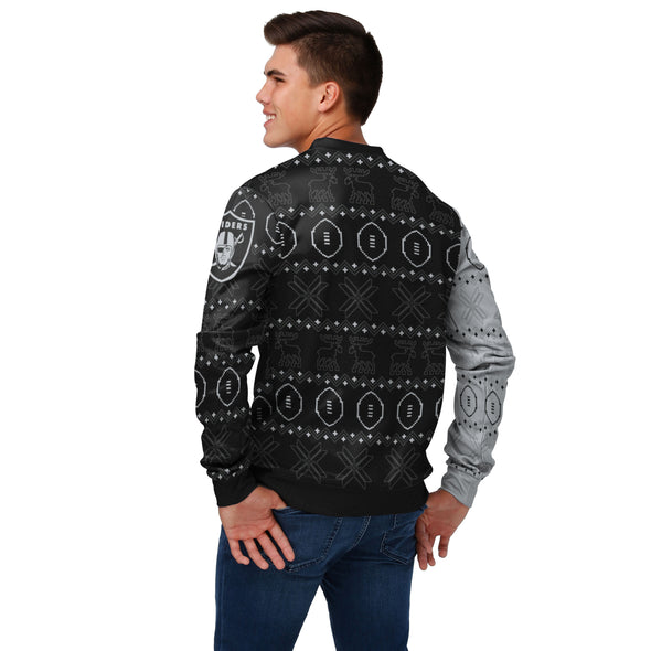 FOCO Men's NFL Las Vegas Raiders Ugly Printed Sweater