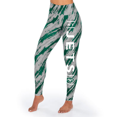 Zubaz NFL Women's New York Jets Diagonal Streak Leggings