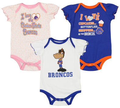 Outerstuff NCAA Infant Girls Boise State Broncos Three Piece Creeper Set