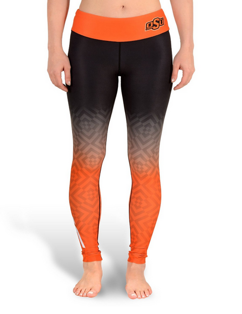 NCAA Women's Oklahoma State Cowboys Gradient Print Leggings, Black