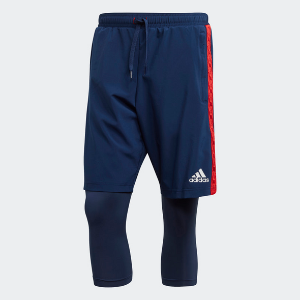 Adidas Men's Tan Shont 2 in 1 Shorts, Team Navy