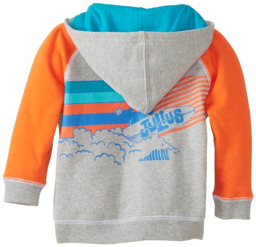 Paul Frank Toddlers Surf Hooded Sweatshirt Sweater Hoodie -Heather Grey / Orange