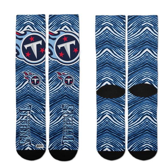 Zubaz By For Bare Feet NFL Youth Tennessee Titans Zubified Dress Socks, One Size