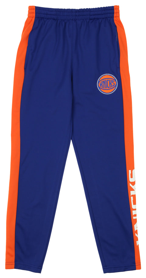 OuterStuff NBA Youth Boys Side Stripe Slim Fit Performance Pant, New York Knicks