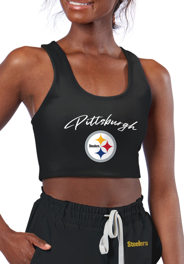 Certo By Northwest NFL Women's Pittsburgh Steelers Collective Reversible Bra, Black