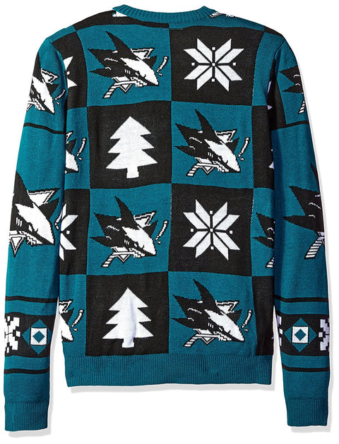 Forever Collectibles NHL San Jose Sharks Unisex Patches Ugly Sweater