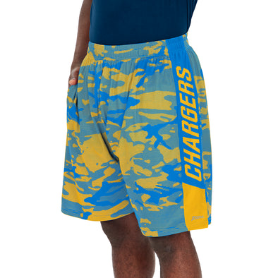 Zubaz Men's NFL Los Angeles Chargers Lightweight Shorts with Camo Lines