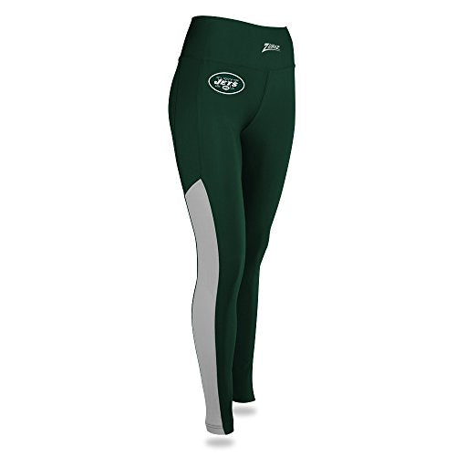 Zubaz NFL Women’s New York Jets Solid Color Team Logo Leggings