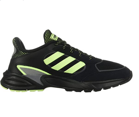 Adidas Men's 90s Valasion Sneaker, Black/Hi Res Yellow/Grey Three