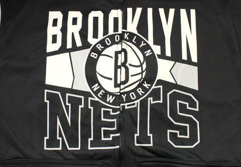 Zipway NBA Men's Brooklyn Nets Step Up Full Zip Athletic Jacket, Black