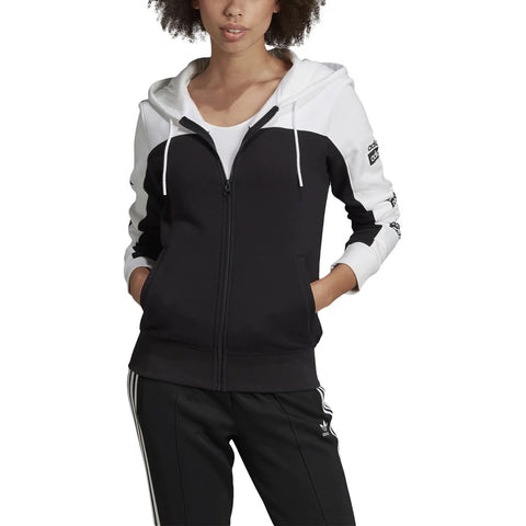Adidas Women's Logo Track Jacket, White/Black