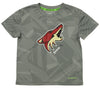 Reebok NHL Kids Arizona Coyotes Playdry Short Sleeve Frost Logo Fashion Tee, Grey