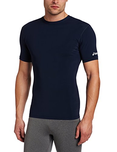 ASICS Men's Compression Athletic Short Sleeve Running Shirt, Navy